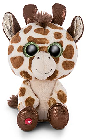 NICI 46944 Original – Glubschis Halla 15 cm – Kuscheltier Giraffe mit großen Augen – Flauschiges Plüschtier mit Glitzeraugen – Schmusetier für Kuscheltierliebhaber, beige/braun