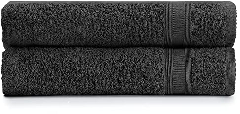 Tuiste Badetücher Anthrazit Grau |%100 Baumwolle Dushtücher Badetuch Set 2 Teilig | 2X Badetücher Set (70x140) | Weich und Saugstark | Farbe : Anthrazit Grau
