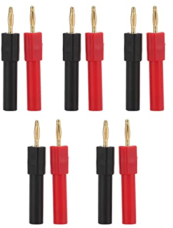 5set Bananenstecker Adapter Lautsprecher Bananenstecker 2mm Stecker auf 4mm Buchse Rot Schwarz Bananenstecker Adapter für Elektronische Instrumente