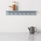 Haus Projekt Grey Shelf with 7 Pegs, Wooden Floating Shelves, Wall Mounted Coat Hooks for Hallway, Coat Rack Stand, Bathroom Storage, Kitchen, Bedroom Clothes Hanger, Key Holder, 72cm x 11.5 x 11.5
