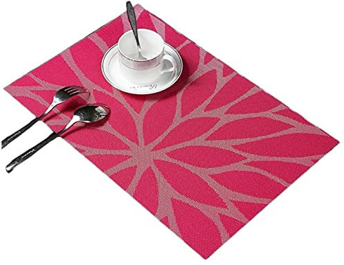 XKUN Tovaglietta 10 Pezzi/Tavolo da Tavolo Pochemat Berretto Piatti per La Cena per Posate Impermeabili per Le Cozze da Cucina Decorazioni-10Pcs Rose Red