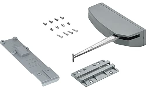 HETTICH 9238123 Wing-Line Pull to Move Silent Support d'ouverture gauche (ferrure de porte coulissante) pour une armoire avec portes coulissantes en plastique gris argenté