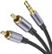 MOSWAG RCA Kabel, 3.5mm Stecker auf 2RCA Stecker Stereo Audio Adapter Dual abgeschirmtes vergoldetes Koaxialkabel Nylon geflochtenes AUX RCA Y Kabel für Smartphones,MP3,Tablets,Lautsprecher,HDTV