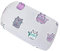 Wollhuhn ÖKO MINI Kinder Breites Elastisches Stirnband/Haarband Deutsche Herstellung Bequem Baumwolle (KU 48-52) (Katzen Grau/Rosa)