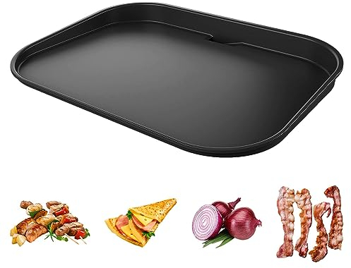 Gusseisen-Grillpfanne für Ninja Woodfire Outdoor-Grill OG700-Serie | Outdoor-Grillplatte mit flacher Oberseite | Hitzebeständige Keramik-Antihaftbeschichtung für Chili-Garnelen-Zwiebel-Speck
