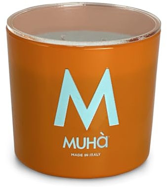 MUHA' | Duftkerze aus Orangenglas, Duft Zeder und Bergamotte, Raumduft, Format 270 g