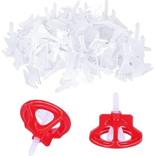 RATSTONE Cunei Per Piastrelle,Distanziatori Per Piastrelle,Strumento di livellamento per piastrelle in pezzi filettati per pavimenti. (200 linguette filettate + 100 tappi di tensione, 2 mm).