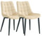 Krok Wood 2X Christian - Esszimmerstuhl, Wohnzimmerstuhl, Bürostuhl, Metallbeine (Beige, 2)