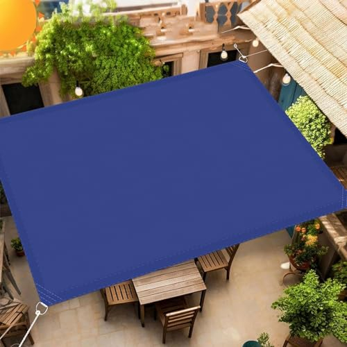 Sonnensegel inkl Befestigungsseile 3.5 x 5 m Rechteckig Sonnendach Beschattung UV Schutz Reißfest Wetterfest für Draußen Patio Terrasse Camping, Dunkelblau