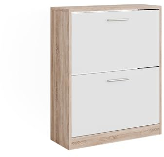Vicco Schuhschrank Gizmo, Schuhregal, Sonoma/Weiß, 59 x 72.5 cm 2 Fächern
