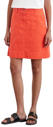 Marc O'Polo Damen Minirock aus Baumwoll-Leinen-Mix Tailored Fit, Rot (Burnt Red), 36