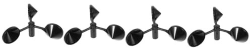Gogogmee 4 Stück Anemometer-windbecher Detektor Windanzeige Windmesser Werkzeug Wind Tasse Luftströmungsbechersensor Hand-windmesser Windmessgerät Im Freien Windmesssensor Abs Black