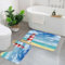 EYLOZS Badezimmerteppich Set 2 Teilig Waschbar rutschfeste Badematte Toilettenmatte Weich Saugfähige Badteppiche,Realistischer Leuchtturm am Strand mit Möwen und Meer auf Hgrundvektorillustration