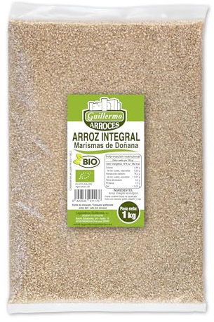 Guillermo | Arroz integral marismas de Doñana BIO - Bolsa de 1 kg | 100% ecológico | Contiene carbohidratos | Aporte de vitaminas