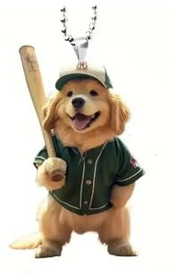 Auto innenspiegel anhänger Niedlichen Baseballs Pieler Golden Retriever Rückspiegel Dekoration Und Männer Frauen Zubehör Geschenke Auto Ornamente Auto Anhänger Rückspiegel Anhänger Auto