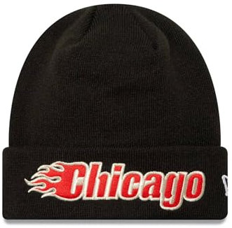 New Era NBA Metallic Chicago Bulls Mütze Beanie Strickmütze, schwarz