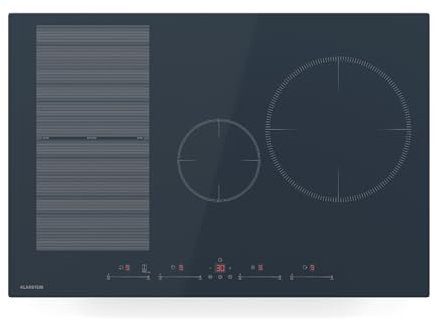 Klarstein Delicatessa 77 Flex Built-In Induction Hob - 4-Zone Electric Induction Cooker, 7500W With Thermoboost, Flexzone, Slider Control, Child Lock & Timer, Anthracite Glass-Ceramic