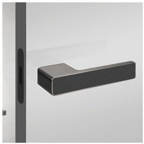 Serrure de porte invisible minimaliste, porte secrète de salle de conférence, serrure simple face, poignée de porte en bois(Gray)