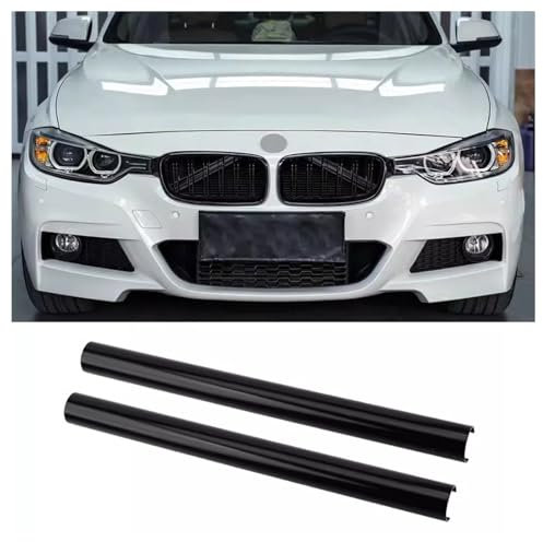 ontto 2 Stücke Auto Frontgrill Einsatz Streifen Kühlergrill Einsätze Zierleiste Passt für BMW X3 F25 G01 X4 F26 G02 X5 E70 F15 F85 G05 X6 F16 F86 X7 G07 Auto Grilleinsatz Kühlergrill Streifen-Schwarz