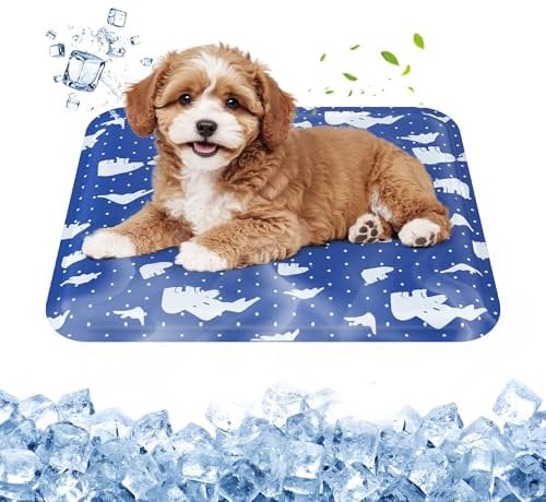 petnf Dog Cooling Mat - Extra Thick Oxford Fabric, Non-Toxic Gel Self-Cooling Pad for Dogs, Scratch-Resistant & Waterproof, No Water/Electricity Needed, Portable for Home, Car & Travel (40 * 50cm)