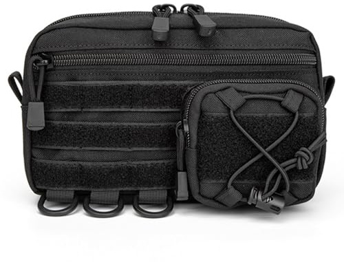 MiOYOOW Taktische Molle Tasche, Utility Admin Taschen mit Mehreren Taschen, Erste Hilfe Hüfttaschen Bauchtasche zum Wandern, Camping, Angeln, Reisen