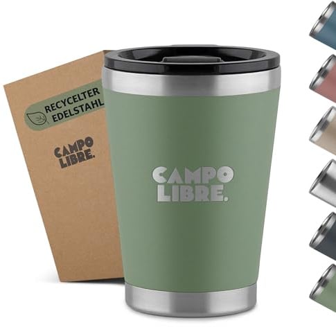 Campo Libre.® Bono I Thermobecher mit verschließbarem Deckel I Campingbecher 350ml I Thermosbecher I Perfekt als Teebecher to-go oder Coffee to-go Becher I Kaffeebecher thermo