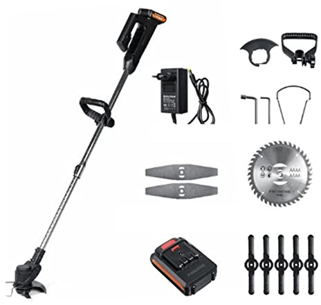 CUDTAPI Tosaerba Elettrico 1800W 42V Tagliasiepi for Erba Senza Fili Tagliaerba Portatile Regolabile Attrezzo Elettrico da Giardino con Batteria(1 Battery)