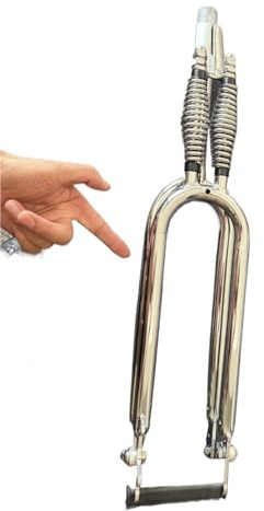 Generico Forcella Springer Doppia con canotto da 230 mm Senza Filettatura e Supporto for Freno a Disco(Chrome 230mm)