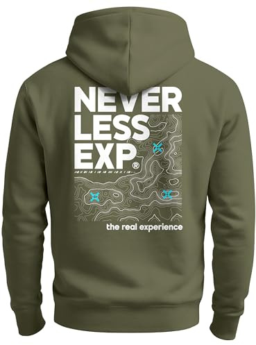 Neverless® Herren Hoodie Backprint Outdoor Expedition Motiv Kapuzen-Pullover Männer Fashion Streetstyle