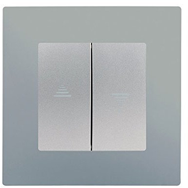 Interrupteur Volet Roulant Silver Delta Viva + Plaque Silver