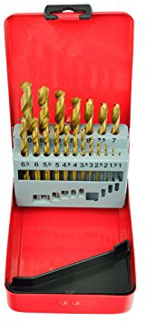 Geko G38234 Bohrer, titanbeschichtet, 1 mm - 10 mm, 12 Stück