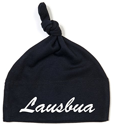 Schnoschi Babymütze in schwarz mit Lausbua hochwertig Bestickt/gestickt