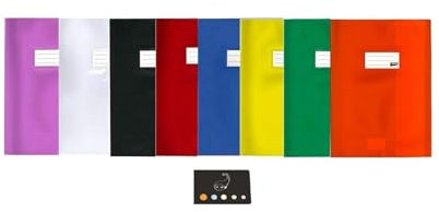 Lot de 8 Protèges Cahiers A4+ 24 x 32 cm Coloris Assortis + 1 Index Adhésif Blumie
