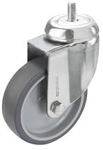 Proroll | Set aus thermoplastischen Gummireifen | mit Gewindestift | 4 Lenkrollen | Rad-Ø x Breite 75 x 25 mm