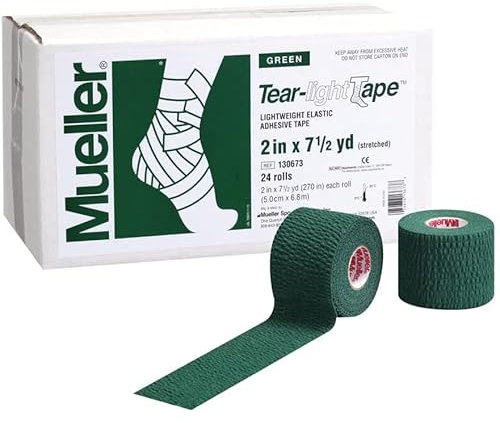Mueller Tear-Light [Elastisches Sport-Stretchband]: 2 in. x 7-1/2 yds. (Grün) / 24-Rollen