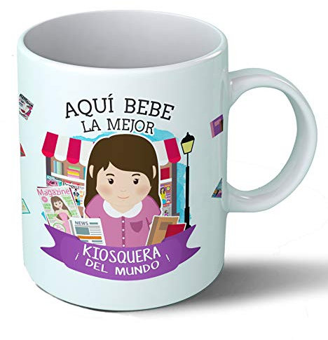 Planetacase - Taza Kiosquera - Regalo Original - Cerámica 330 mL - Taza Desayuno Apta para Microondas y Lavavajillas - Resistente a Lavados