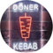 Doner Kebab Restaurant Café Décor Bar Dual Color LED Barlicht Neonlicht Lichtwerbung Neon Sign Weiß & Orange 300 x 400mm st6s34-i2639-wo