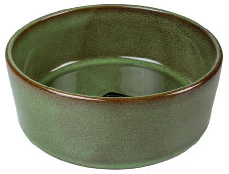 D&D Home, Gamelle Jasper Sand Vert 350 ML - Ø30 cm, Céramique émaillée de qualité, Résistant et Stable, pour Aliments humides, Aliments secs et de l'eau, Lavable au Lave-Vaisselle