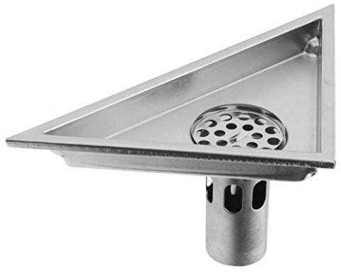 Tubayia Edelstahl Dreieck Bodenablauf Duschablauf Badablauf mit Haarsieb für Badezimmer, Küche (6 Ablauflöcher)