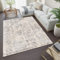 TAPISO Versay Teppich Shaggy Langflor Hochflor Creme Grau Modern Karo Design Meliert Wohnzimmer Schlafzimmer Kinderzimmer ÖKOTEX 160 x 230 cm