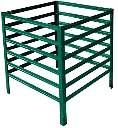 shelfplaza® Home Komposter Metall 100x120x60 cm/Komposter 720 Liter/Komposter Stecksystem als Garten Komposter Metall Garten grün als Kompostierer für Garten Komposthaufen Metall/Kompost