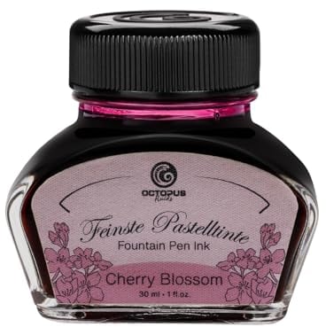 tinta para pluma estilográfica rosa pastel Cherry Blossom 30ml, tinta para escribir, tinta para caligrafía