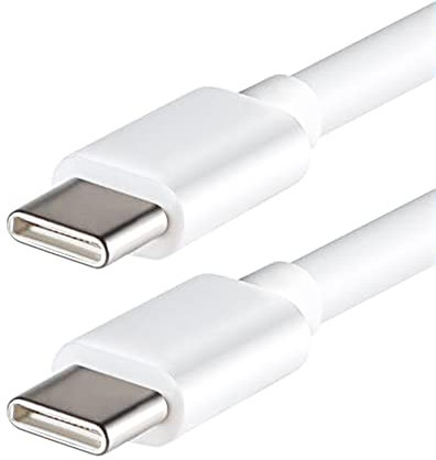 Lite-an 1 Meter USB C to USB C Charger Cable - Type C Charger lead for iPhone, iPad, Samsung Phones - support Power up to 5a 100w. USBC Cable for MacBook and USB-C powered devices (White)