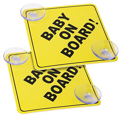 cobee Baby an Bord Auto Warnschilder, 2pcs 12,7 x 12,7 cm wiederverwendbare Sicherheits Auto Warnschilder Baby an Bord langlebiges Kinder an Bord Autoschild, Baby im Auto Aufkleber