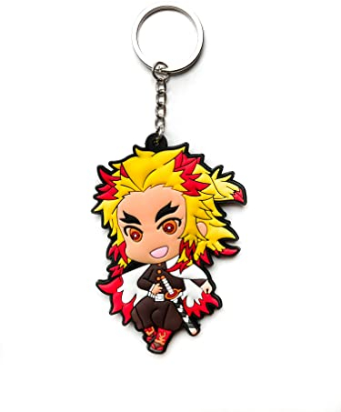 Aurabeam Dämonenjäger Schlüsselanhänger Set – Anime Schlüsselanhänger mit Charakteren – Geschenk für Fans (Rengoku)
