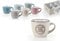 Set 6 Tazzine Tazze Caffe' in Ceramica Time For Coffee senza Piattini 90 ml