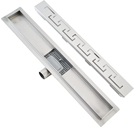 Plumbsys Duschrinne Edelstahl Länge 60cm, Ablaufrinne für Badezimmer,Duschablauf Siphon mit Geruchsstop und Haarsieb,Ablaufrinne extra flach,Schnelle Drainage