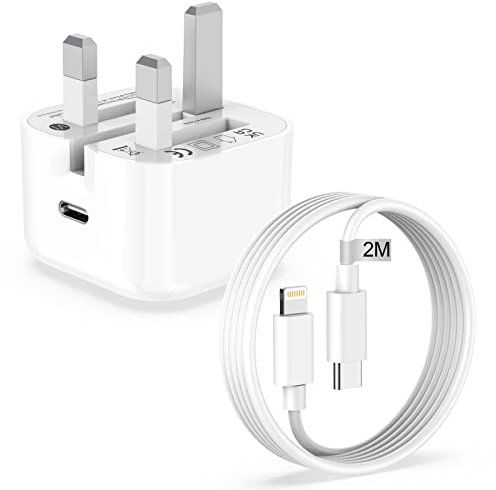 AINPOW iPhone Charger Plug & Cable 2M[Apple MFi Certified],iPhone Fast Charger Cable & Plug 20W,Apple Fast Charger Plug USB C Charger w/ Lightning Cable iPhone 14 Pro Max/Plus/13/12/11/XS/X/8/iPad