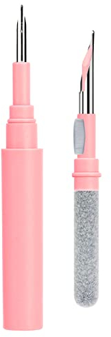 JOPHEK Multifunktionaler Bluetooth Kopfhörer Reinigungsset, 3 in 1 Beflockung Schwamm, Bürste mit Hoher Dichte Metallspitze Reinigungsstift Kompatibel mit Airpods 1 2 3 Pro Max Free 2