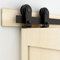 CCJH 3FT Bi-Folding Sliding Barn Door Hardware Kit for 2 Doors,Slide Smoothly Quietly,Black Track Top Mount Roller,No Door